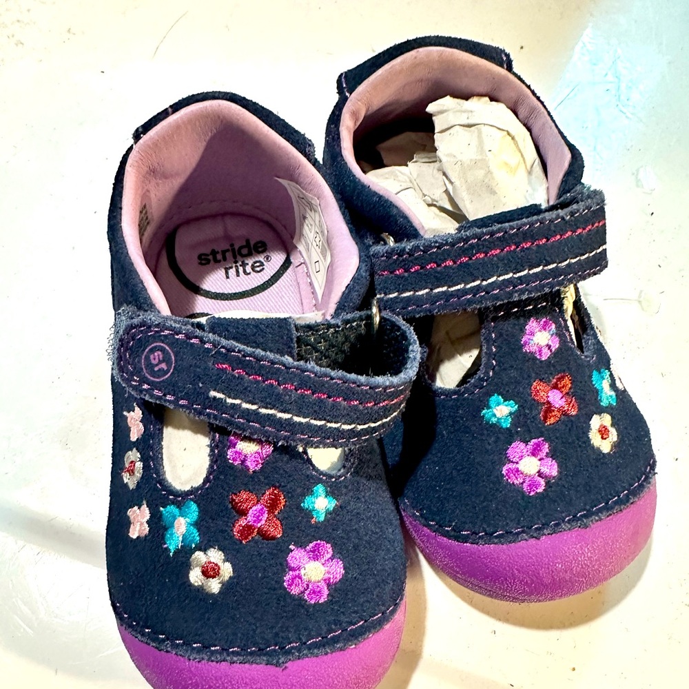 Toddler Girls Stride Right Tonia Navy and Purple Shoes